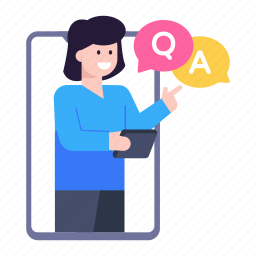 Faq, questions and answers, queries, online questions, mobile q/a illustration - Download on Iconfinder