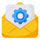 mail setting, mail, setting, letter, message, gear