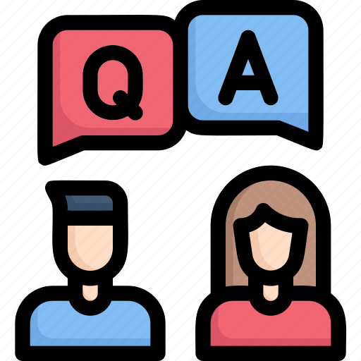Call center, communication, conversation, couple q n a, question answer, service, technical support icon - Download on Iconfinder