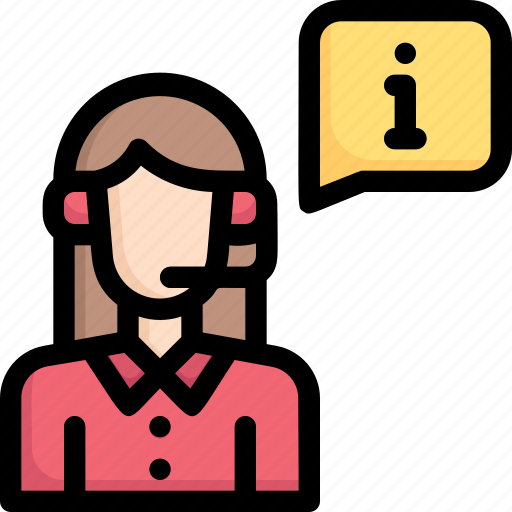 Assistant, call center, communication, help, service, support female information, technical support icon - Download on Iconfinder
