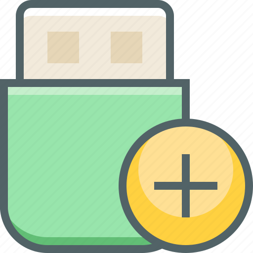 Add, usb, device, new, plus, storage icon - Download on Iconfinder