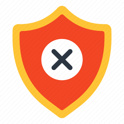 No shield, no security, no protection, no safety, remove security icon - Download on Iconfinder