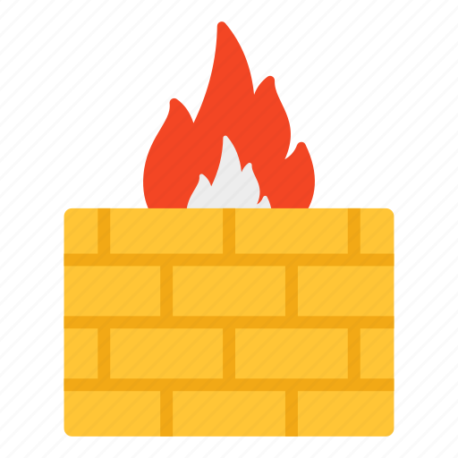 Firewall, data burning, data loss, burning wall, brickwall icon - Download on Iconfinder