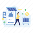 online shopping app, shopping, payment, deliver, shopping online, shopping illustration, e commerce app, e commerce application 