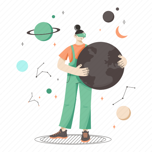 Meta, universe, planet, space, world, globe, science illustration - Download on Iconfinder