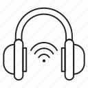 wireless, headset, phone, device, microphone, technology, mobile, telephone, pictogram
