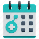 calendar, medical, appointment, time, and, date, schedule, checkup, check, 3d 