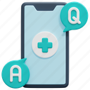 faq, frequently, asked, questions, smartphone, chat, bubble, answer, question, conversation, 3d 