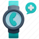 smartwatch, watch, telemedicine, phone, call, wellness, medical, app, health, 3d 