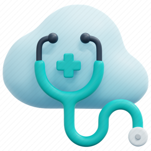 Cloud, telemedicine, stethoscope, computing, information, healthcare, 3d 3D illustration - Download on Iconfinder