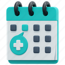calendar, medical, appointment, time, and, date, schedule, check, checkup, 3d 