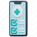 health, check, smartphone, checking, consult, data, information, 3d 