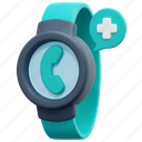 smartwatch, watch, telemedicine, phone, call, wellness, health, medical, app, 3d 