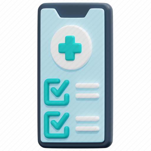 Health, check, smartphone, checking, consult, data, information 3D illustration - Download on Iconfinder