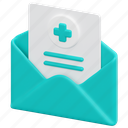email, mail, medical, results, letter, health, envelope, 3d