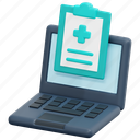 information, medical, report, laptop, record, notebook, service, 3d