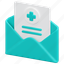 email, mail, medical, results, letter, health, envelope, 3d 