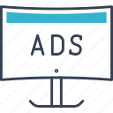 ads, screen, television