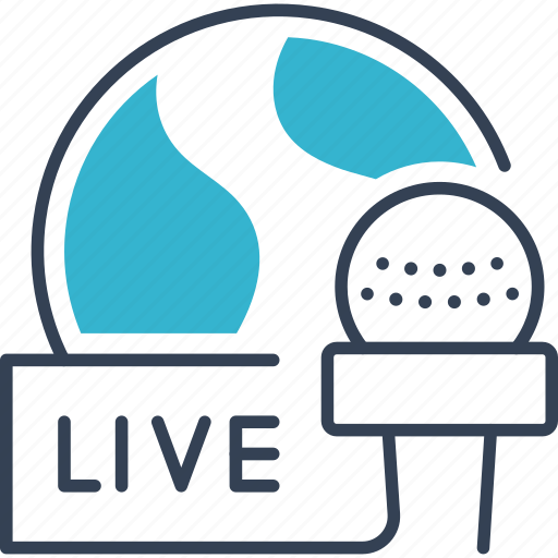 Live, microphone, television, world icon - Download on Iconfinder
