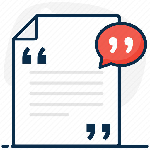 Document, inverted commas, paragraph, quotation marks, quotes, speech, speech quotes icon - Download on Iconfinder