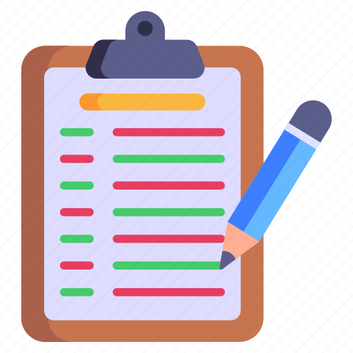 Clipboard, report writing, document, testing report, write statement icon - Download on Iconfinder