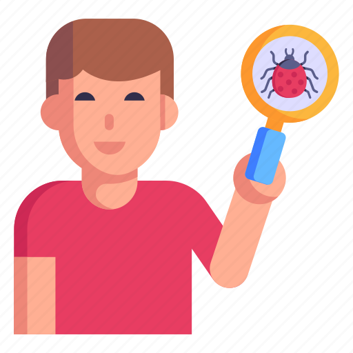 Bug search, bug testing, bug analysis, virus search, find bug icon - Download on Iconfinder