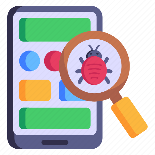 Bug testing, software testing, bug search, find bug, mobile testing icon - Download on Iconfinder