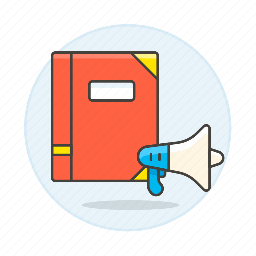 Megaphone, note, notebook, notes, red, share, text icon - Download on Iconfinder