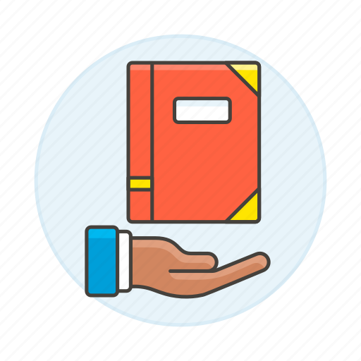 Red, notebook, share, notes, note, hand, text icon - Download on Iconfinder