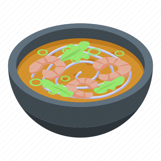 Cartoon, food, hand, isometric, shrimp, soup, thai icon - Download on Iconfinder