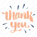 thank, you, lettering, thanks, word, greeting, handwritten, message, font