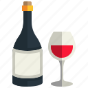 wine, bottle, alcoholic, drink, glass