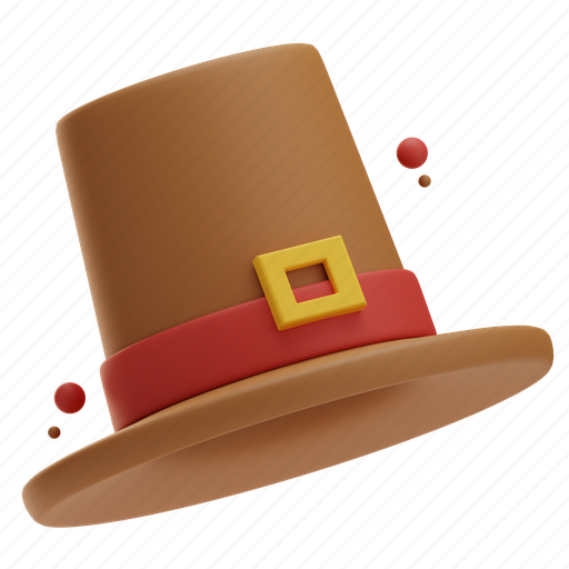 Hat, thanksgiving, autumn, fall, holiday, leaf, decoration 3D illustration - Download on Iconfinder