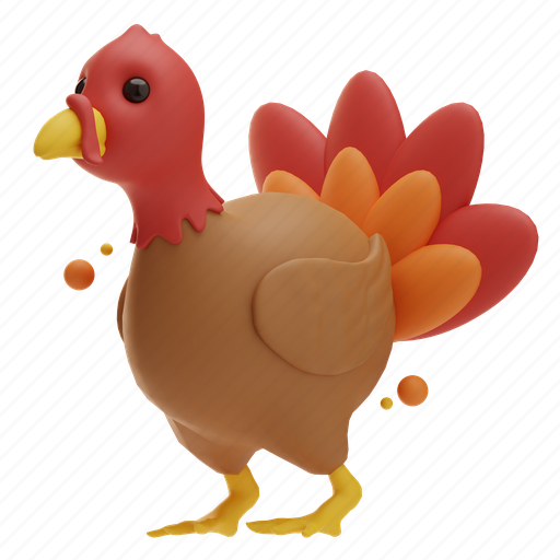 Turkey, thanksgiving, autumn, fall, holiday, leaf, decoration 3D illustration - Download on Iconfinder