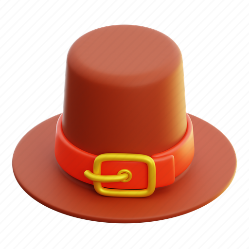 Pilgrim, hat, thanksgiving, harvest, turkey, 3d, graphic 3D illustration - Download on Iconfinder