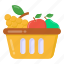 fruit bucket, fruit basket, farm basket, fruit container, food basket 