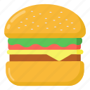 burger, hamburger, cheeseburger, beefburger, junk food