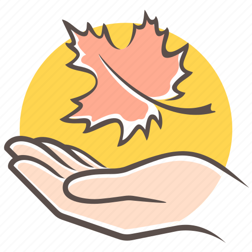 Hand, leaf, maple, fall, autumn icon - Download on Iconfinder