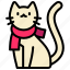 cat, cute, scarf, season, cool 