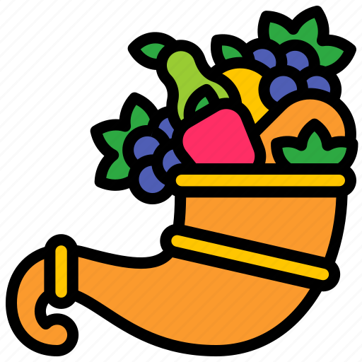 Cornucopia, cone, food, fruit, thanksgiving icon - Download on Iconfinder