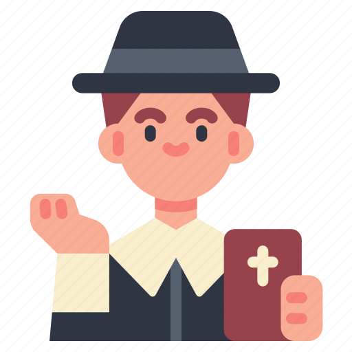 Pilgrim, man, bible, thanksgiving, celebration icon - Download on Iconfinder