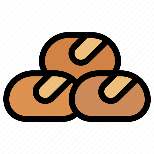 Dinner roll, bread, loaf, food, wheat, bake icon - Download on Iconfinder