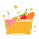picnic basket, camping, picnic, food, wicker, thanksgiving, thanksgiving day, autumn, celebration
