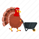 thanksgiving, turkey, wheelbarrow, american