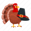thanksgiving, turkey, hat, pilgrim