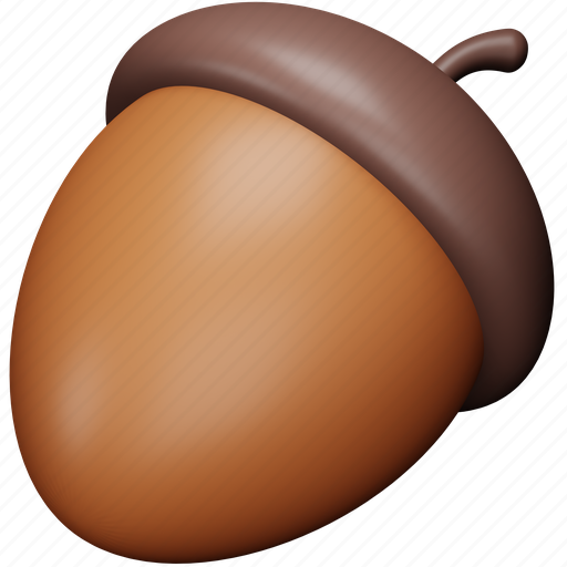 Acorn, thanksgiving, autumn, oak nut, tree 3D illustration - Download on Iconfinder