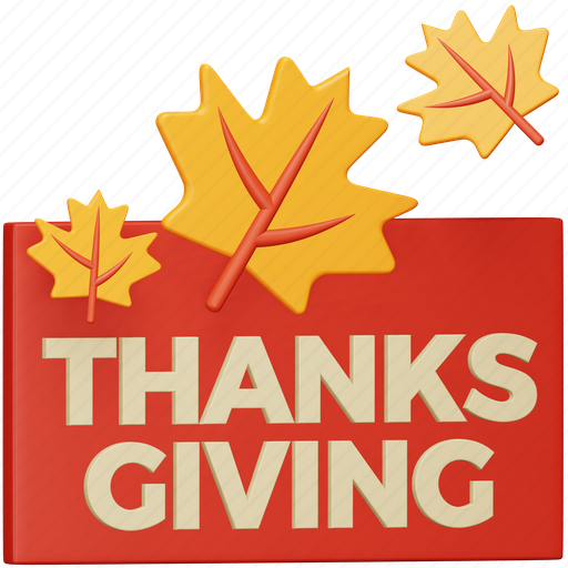 Autumn, thanksgiving, decoration, culture, text 3D illustration - Download on Iconfinder
