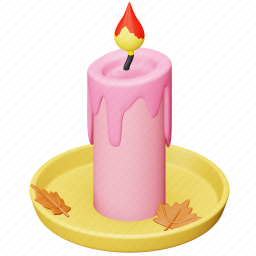 Candle, thanksgiving, light, flame, fire 3D illustration - Download on Iconfinder