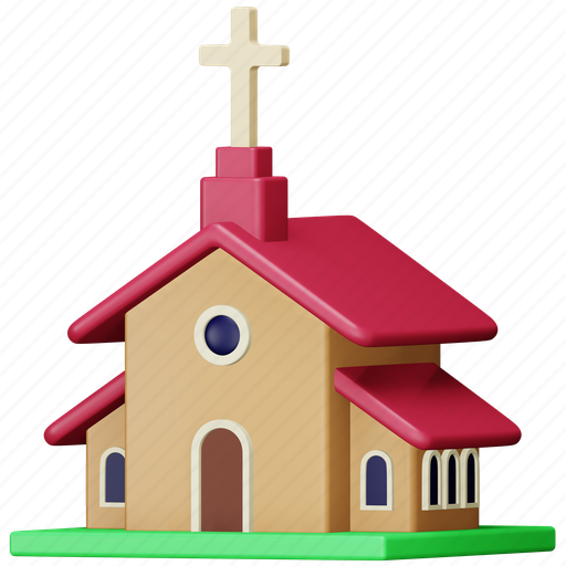 Church, thanksgiving, religious, building, pray, culture 3D illustration - Download on Iconfinder