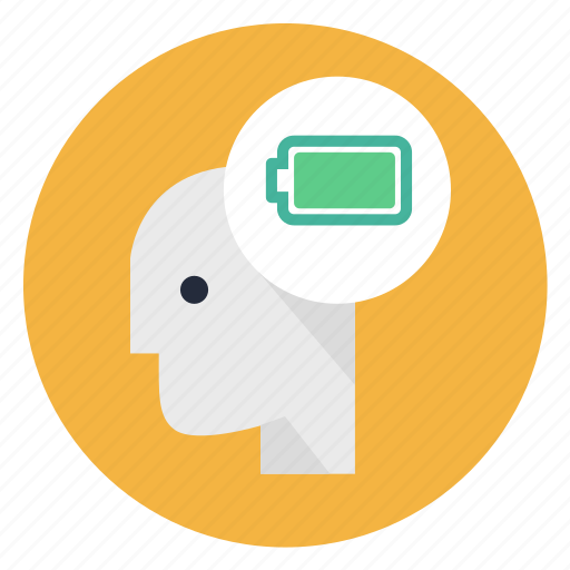 Battery, energy, fresh, full power, head, man, powerful icon - Download on Iconfinder